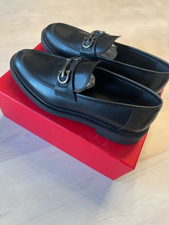 NEW Salvatore Ferragamo Black Leather Galles Shoes Men’s size 10.5 3E (Europe) main image 7